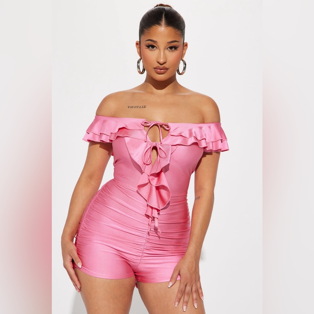 Pink Fitted Romper